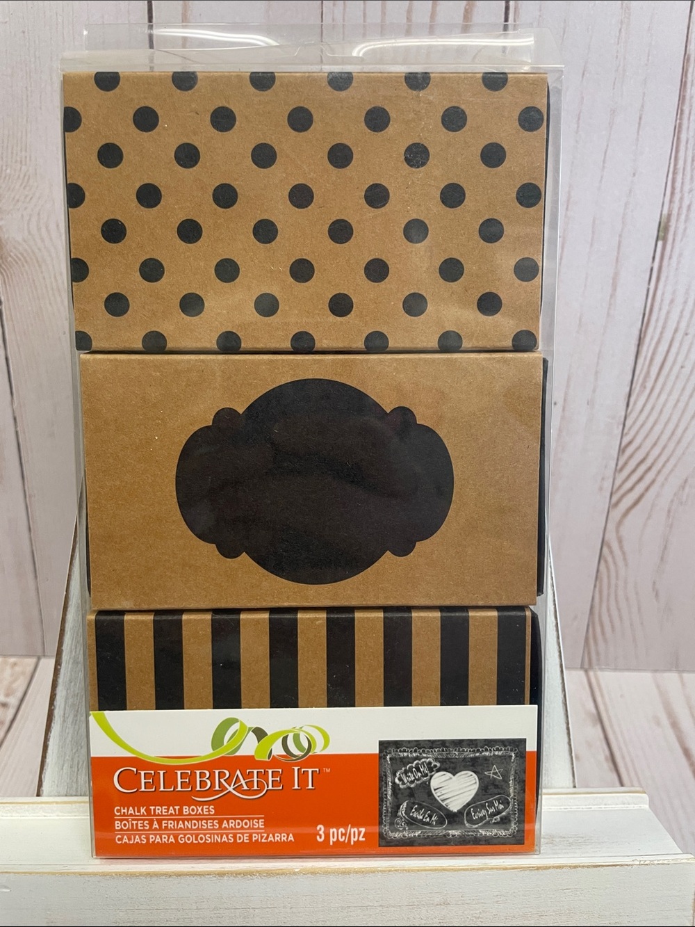 Holiday Kraft Tan & Black Treat Gift Boxes 2.5" x 4.5" Slide Top Small Mini NEW